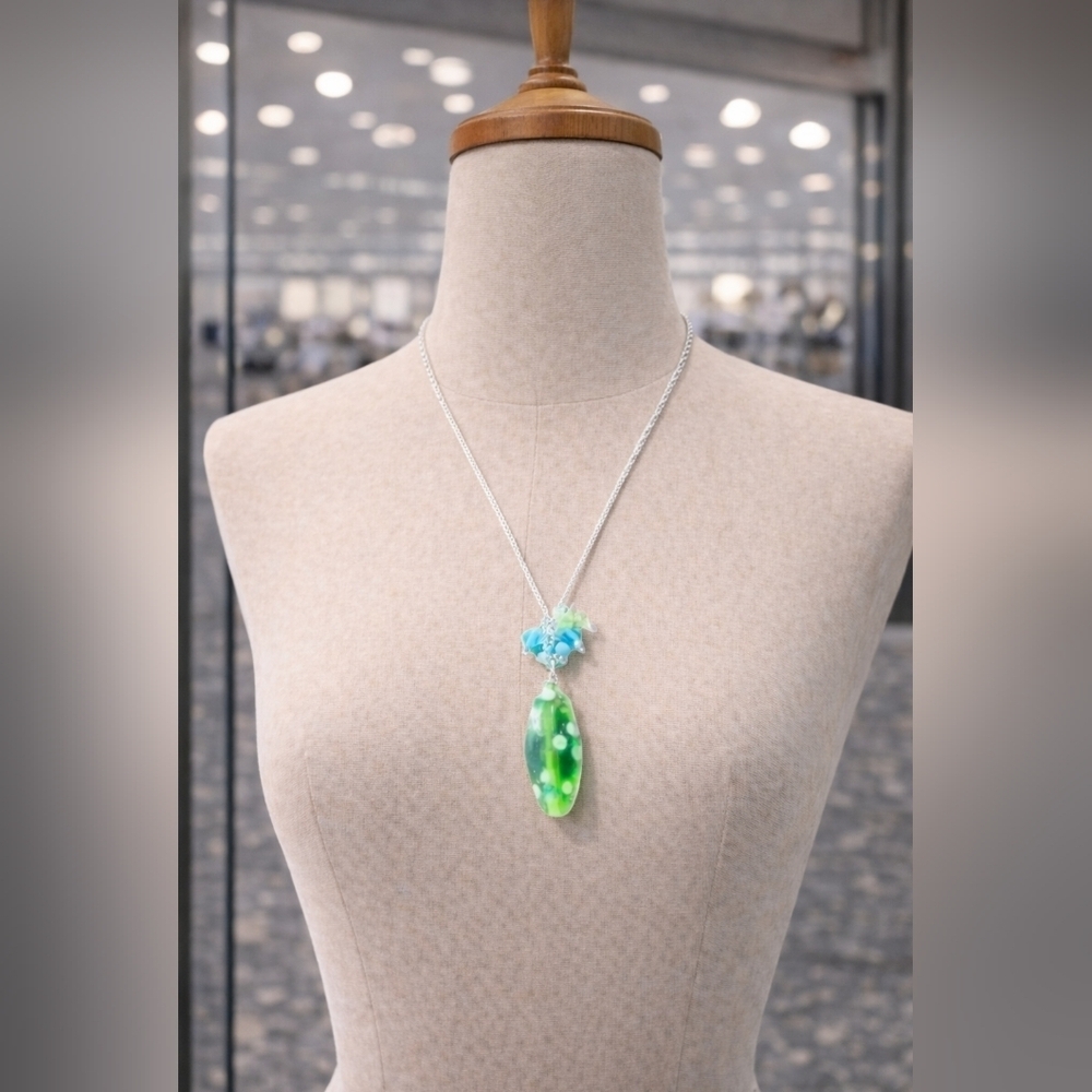 Women's silver candy drop necklace.